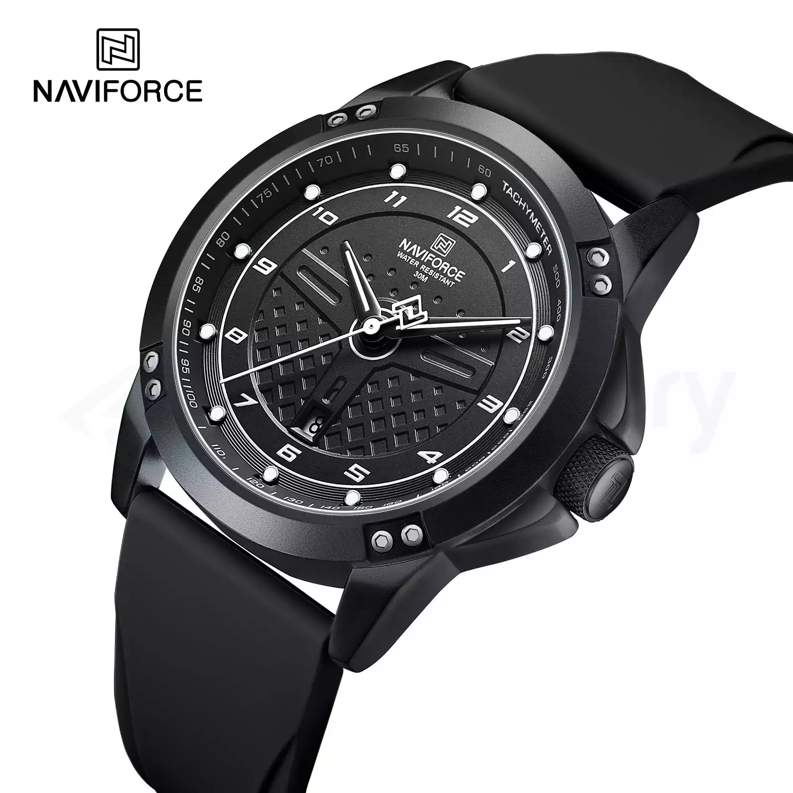 Naviforce Luxury Men's Watch with Belt Strap 8031-Black