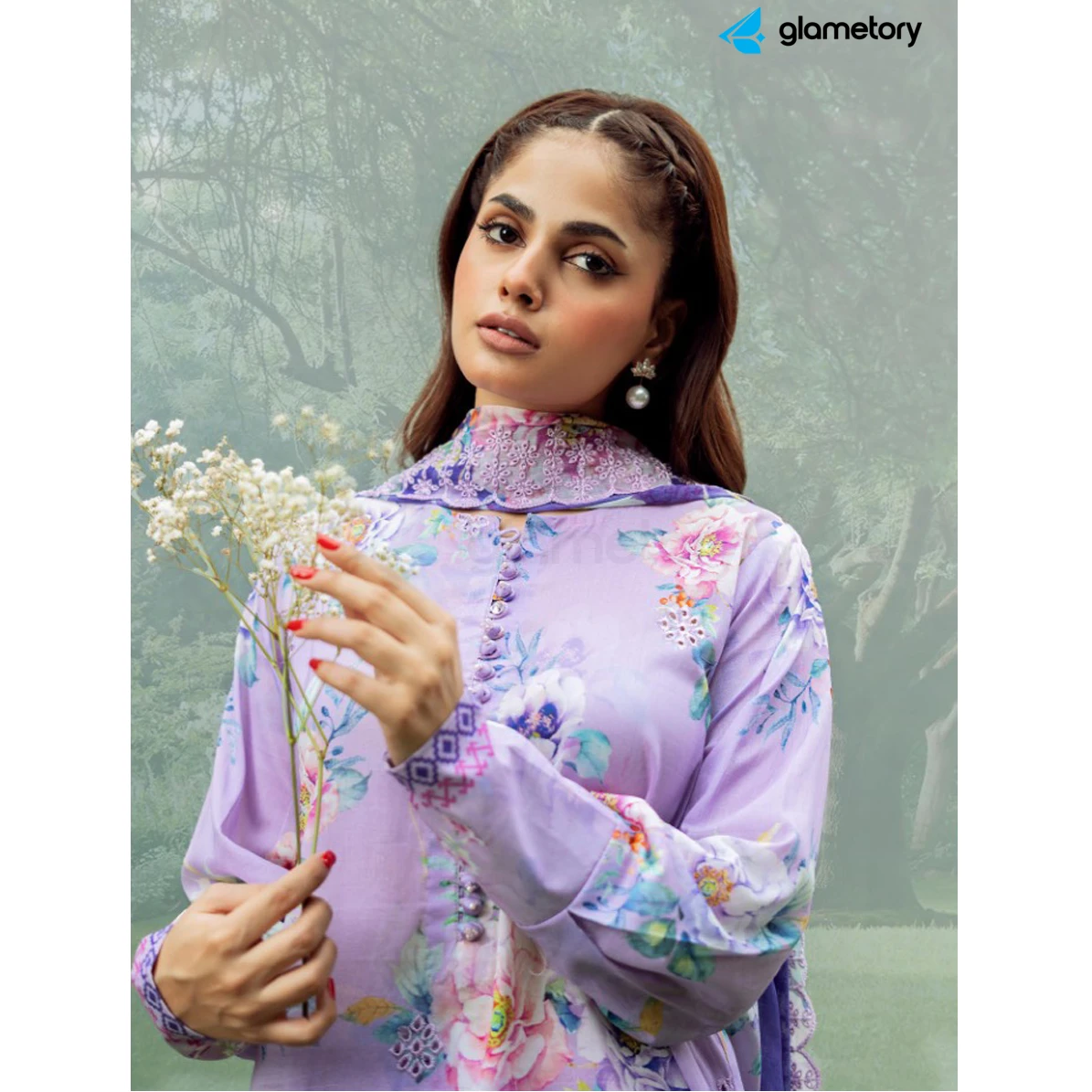 Pakistani Luxury Digital Printed Lawn with Chiffon Dupatta-25022616 thumbnail 3