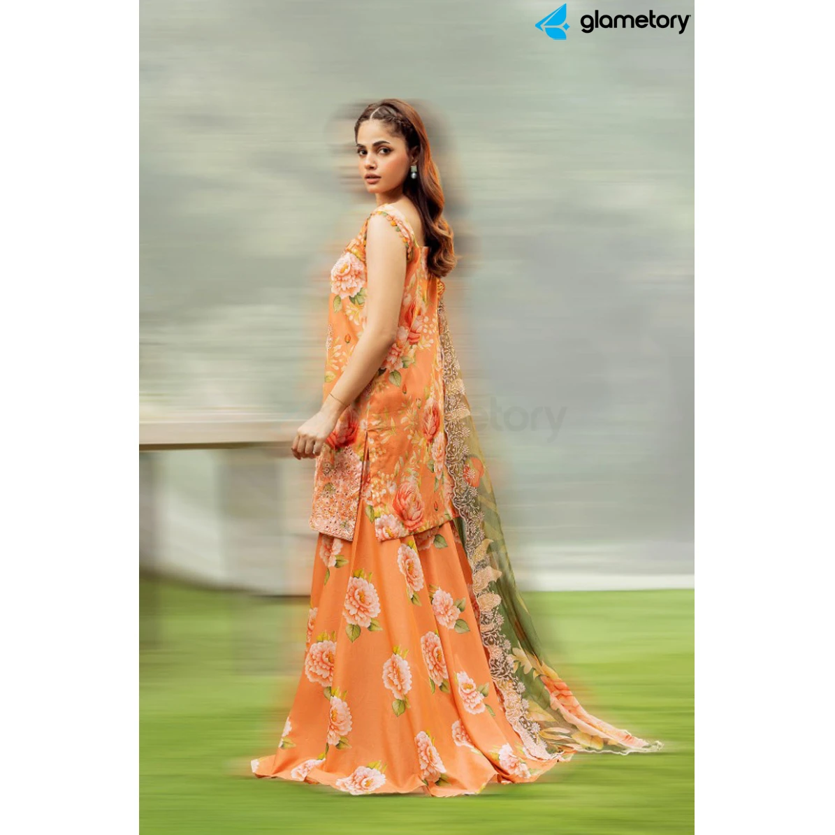 Pakistani Luxury Digital Printed Lawn with Chiffon Dupatta-25022620 thumbnail 3