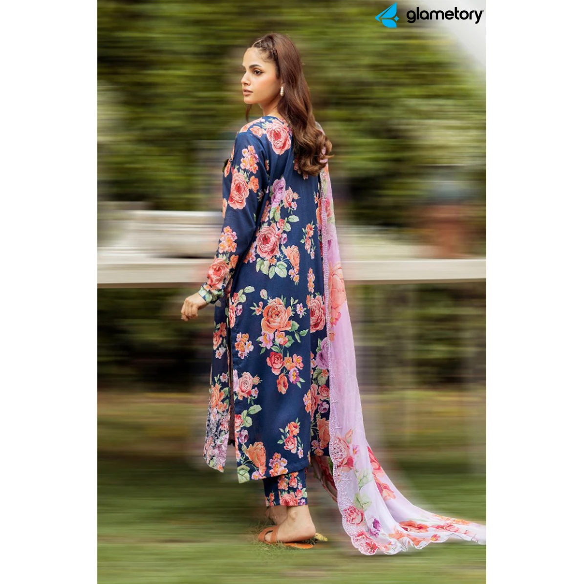 Pakistani Luxury Digital Printed Lawn with Chiffon Dupatta-25022623 thumbnail 3