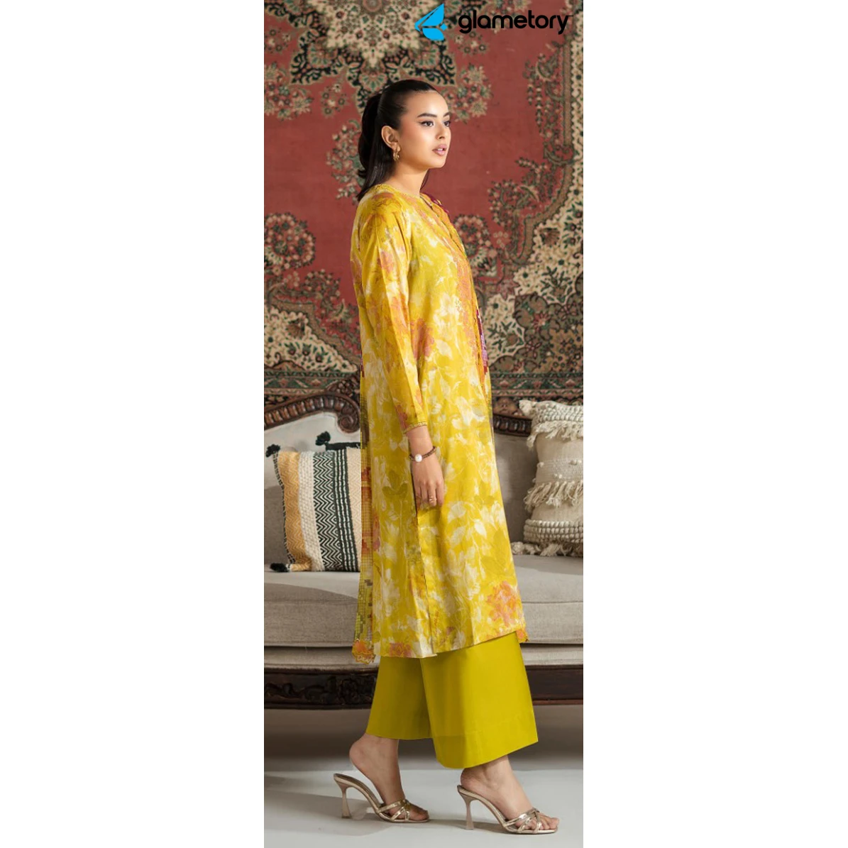Pakistani Luxury Digital Printed Lawn with Chiffon Dupatta-25022640 thumbnail 3