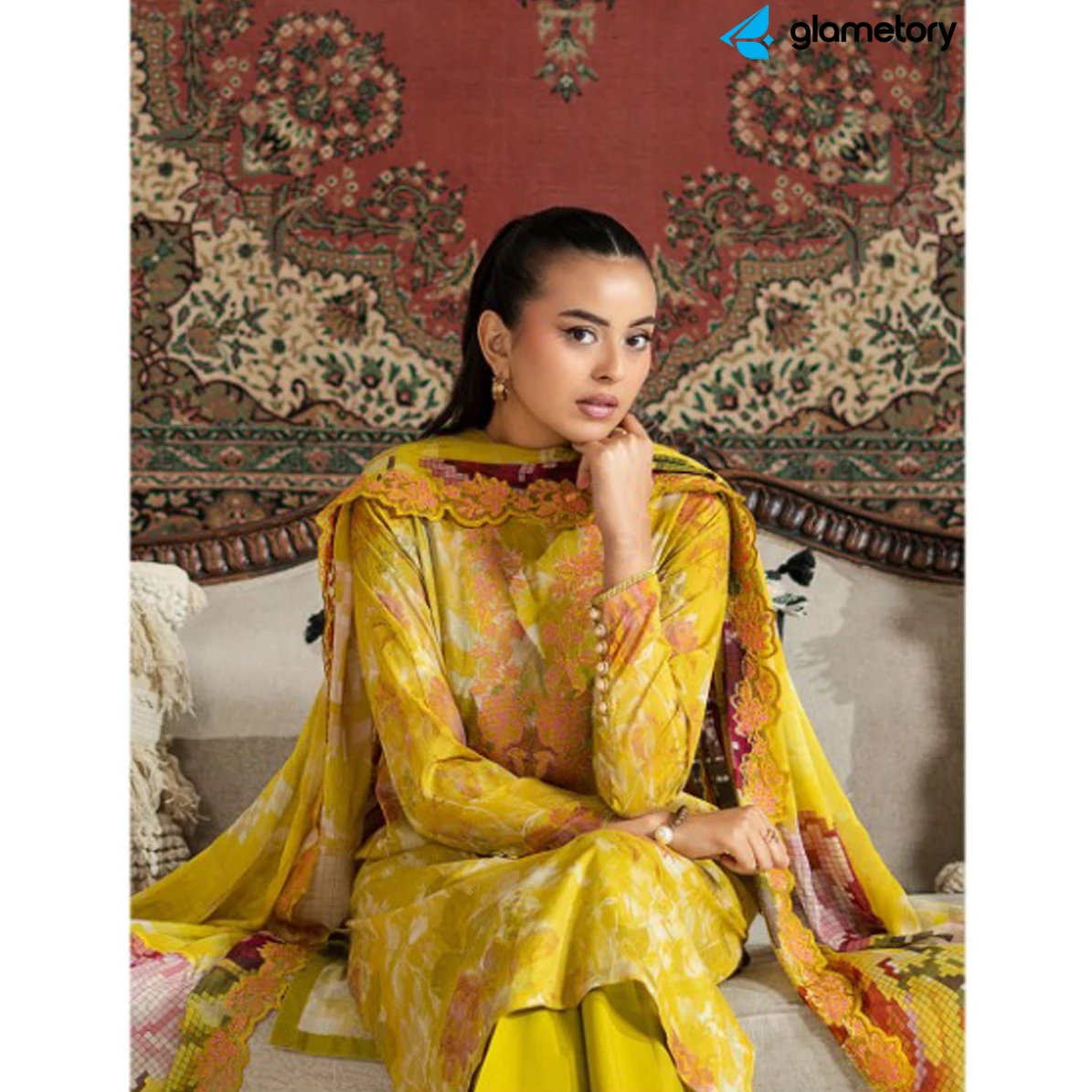 Pakistani Luxury Digital Printed Lawn with Chiffon Dupatta-25022640 thumbnail 4