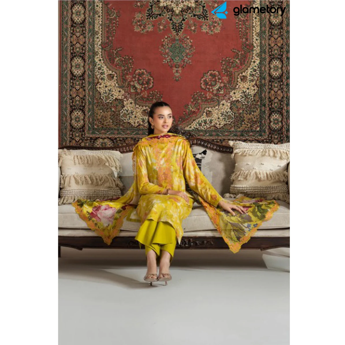 Pakistani Luxury Digital Printed Lawn with Chiffon Dupatta-25022640 thumbnail 5