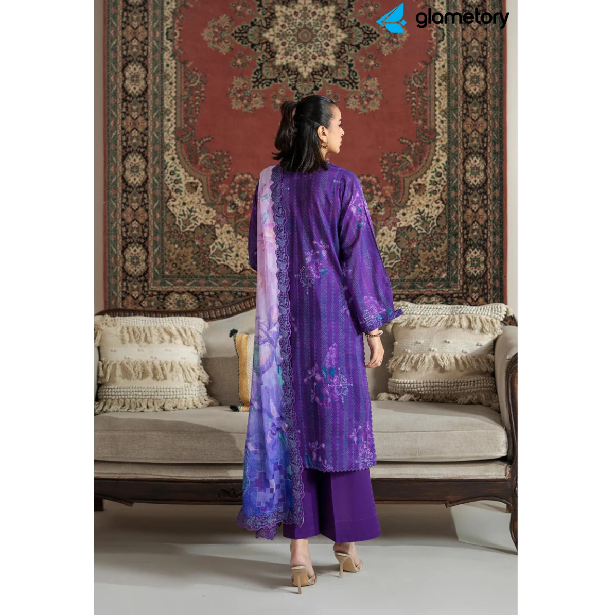 Pakistani Luxury Digital Printed Lawn with Chiffon Dupatta-25022641