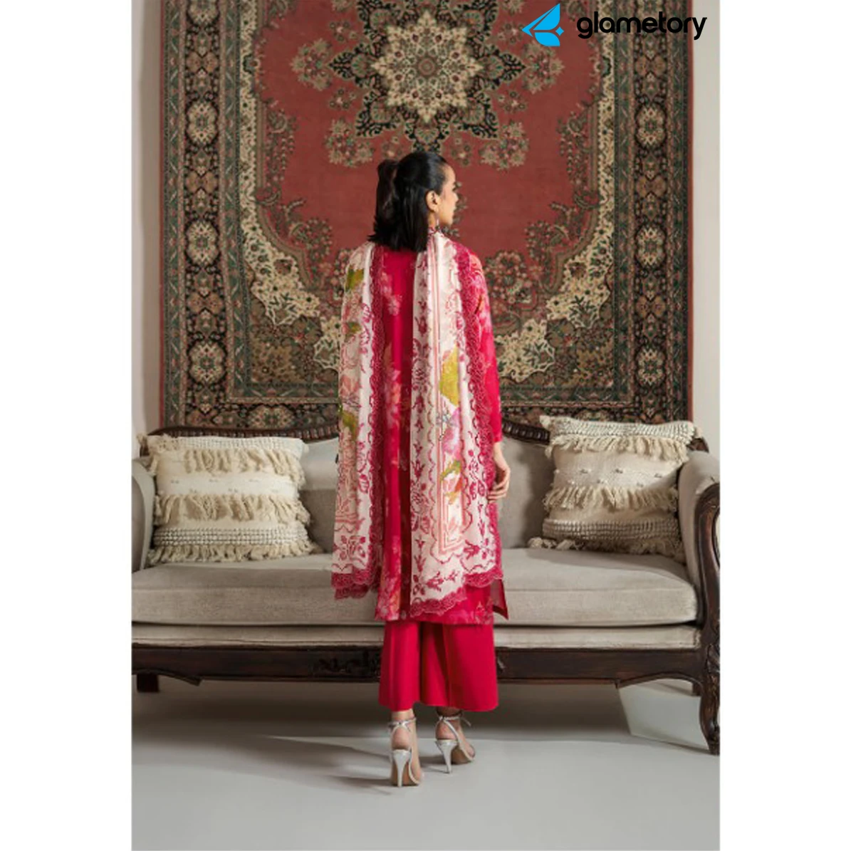 Pakistani Luxury Digital Printed Lawn with Chiffon Dupatta-25022642