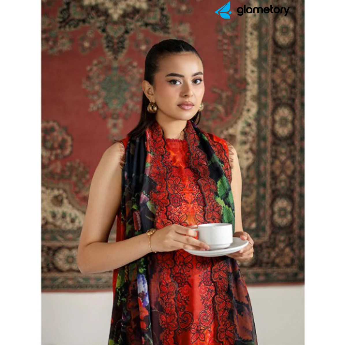 Pakistani Luxury Digital Printed Lawn with Chiffon Dupatta-25022646 thumbnail 3