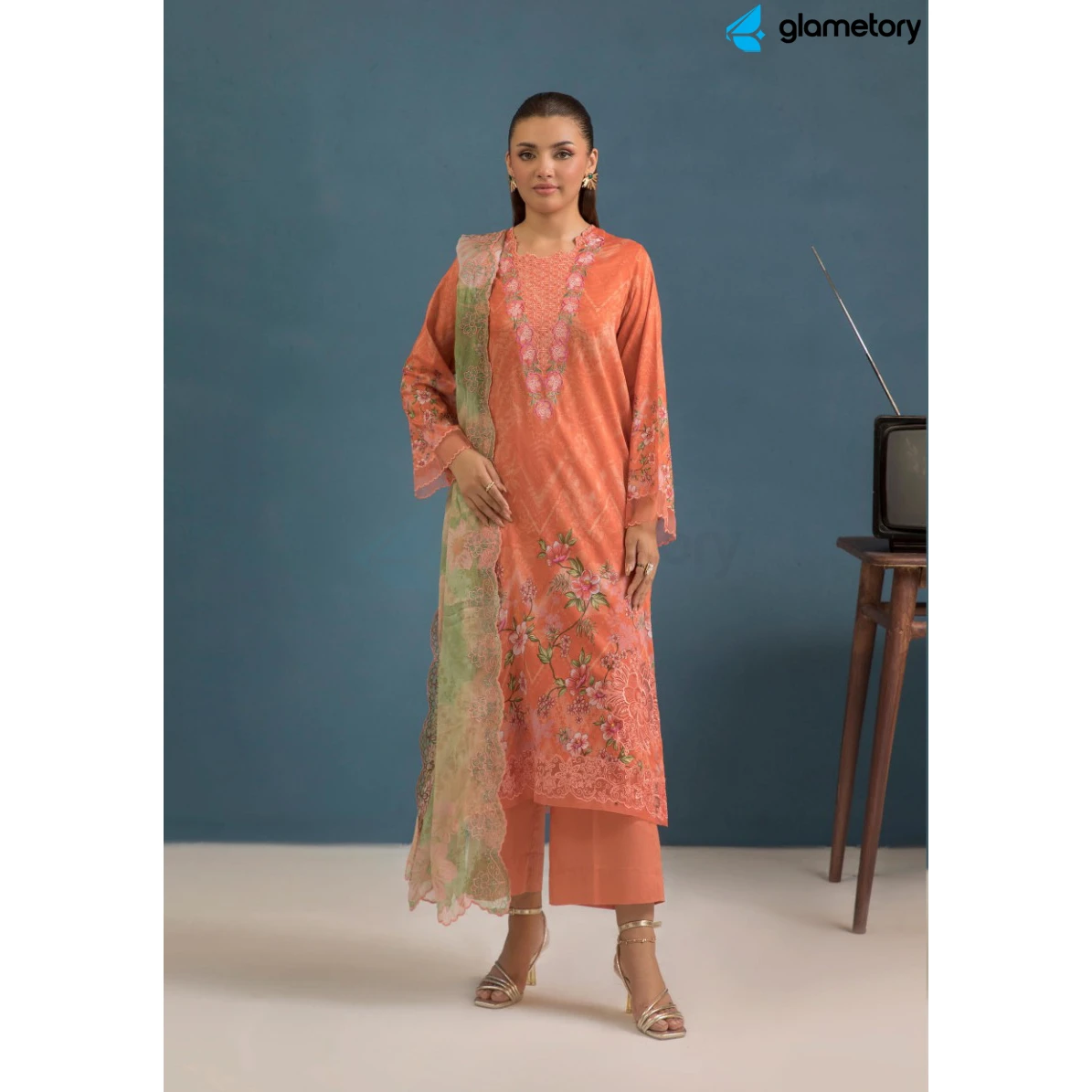 Pakistani Luxury Digital Printed Lawn with Chiffon Dupatta-25022632