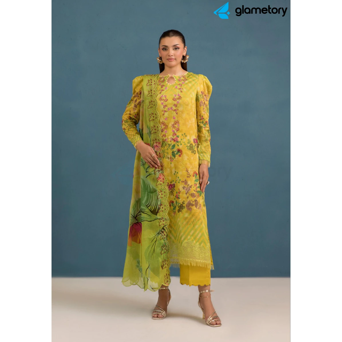 Pakistani Luxury Digital Printed Lawn with Chiffon Dupatta-25022638