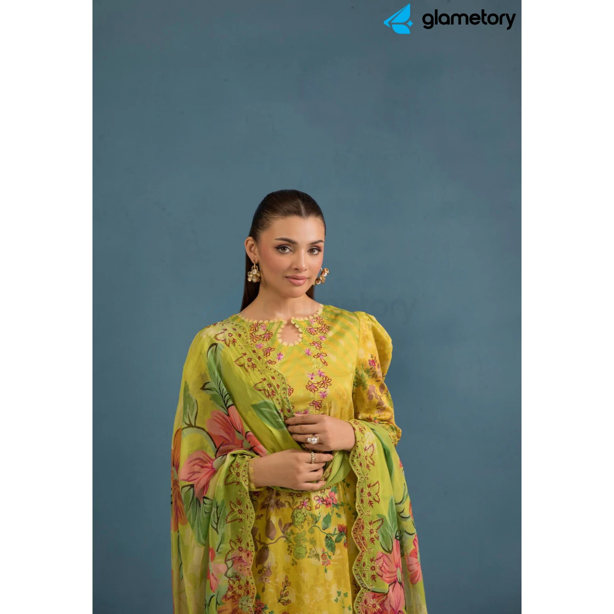 Pakistani Luxury Digital Printed Lawn with Chiffon Dupatta-25022638