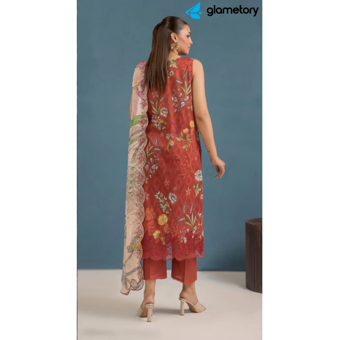 Pakistani Luxury Digital Printed Lawn with Chiffon Dupatta-25022639