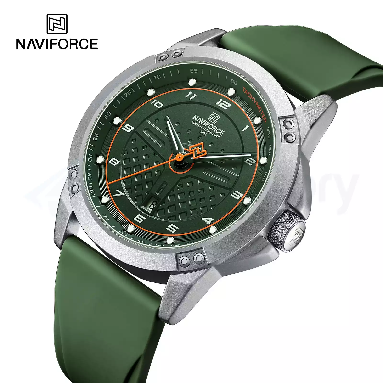Naviforce Luxury Men's Watch with Belt Strap 8031-Green