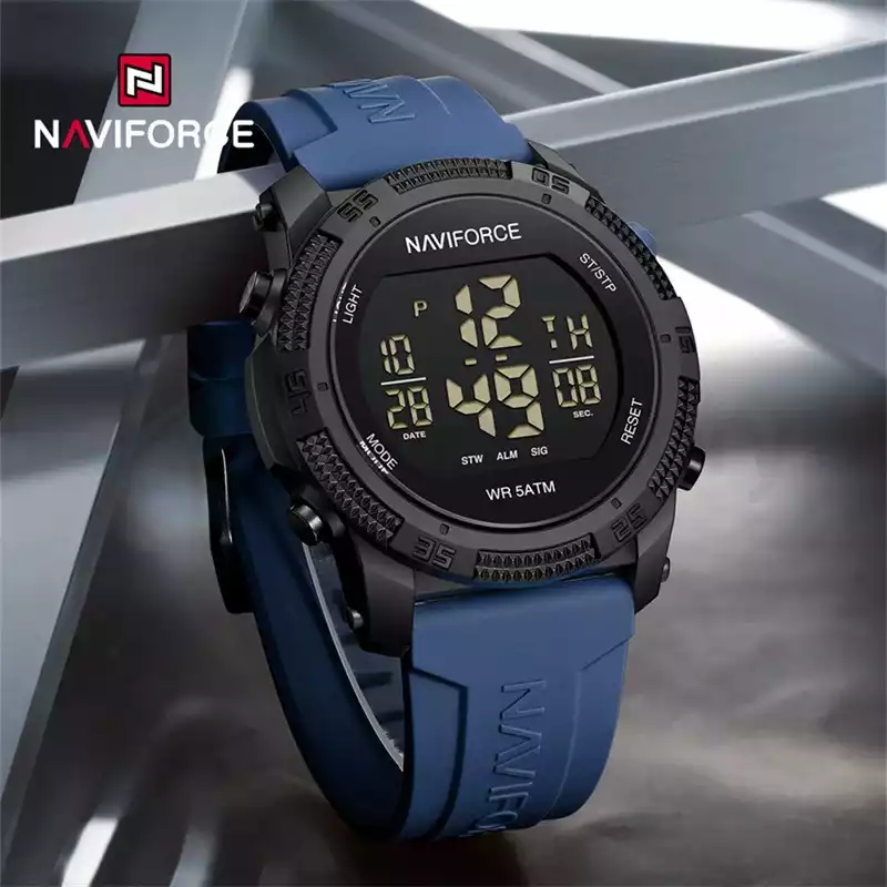 Naviforce Men's Watch With Date & Belt Strap 7104-Blue
