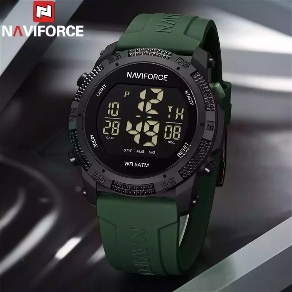 Naviforce Men's Watch With Date & Belt Strap 7104-Green
