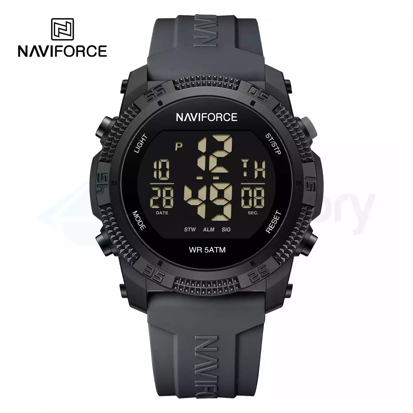 Naviforce Men's Watch With Date & Belt Strap 7104-Gray