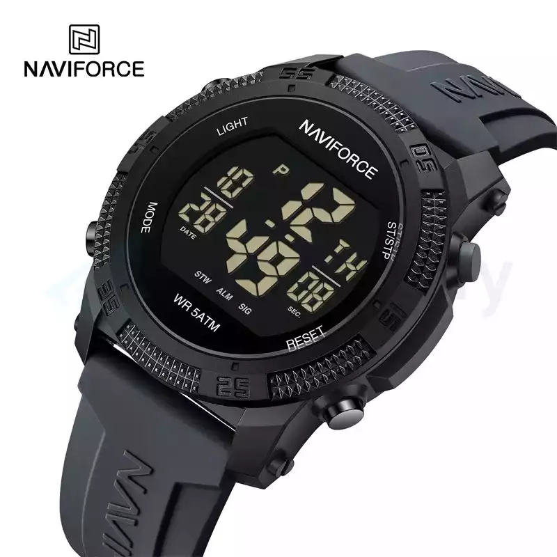 Naviforce Men's Watch With Date & Belt Strap 7104-Gray