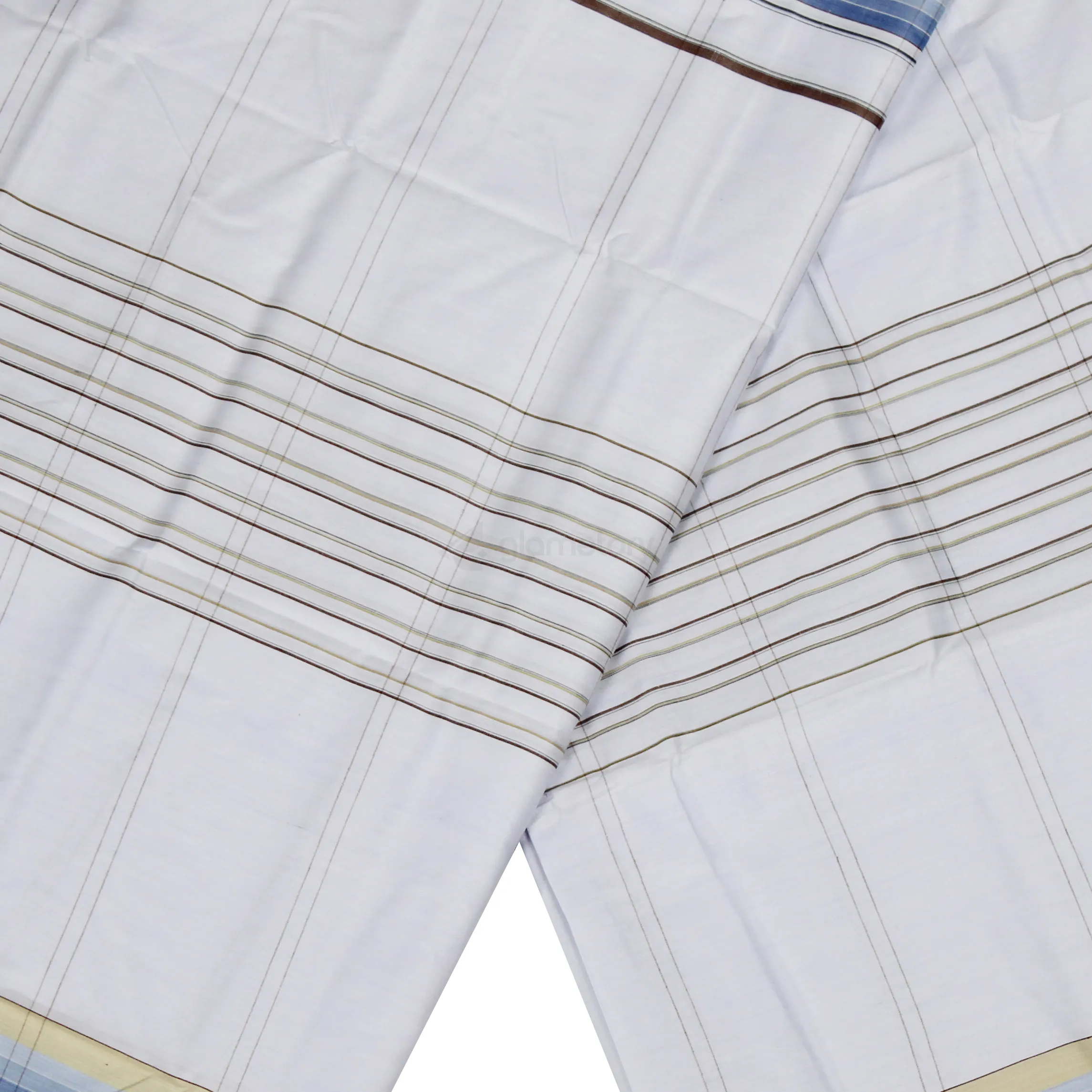 White Striped Cotton Lungi-11052517 thumbnail 3
