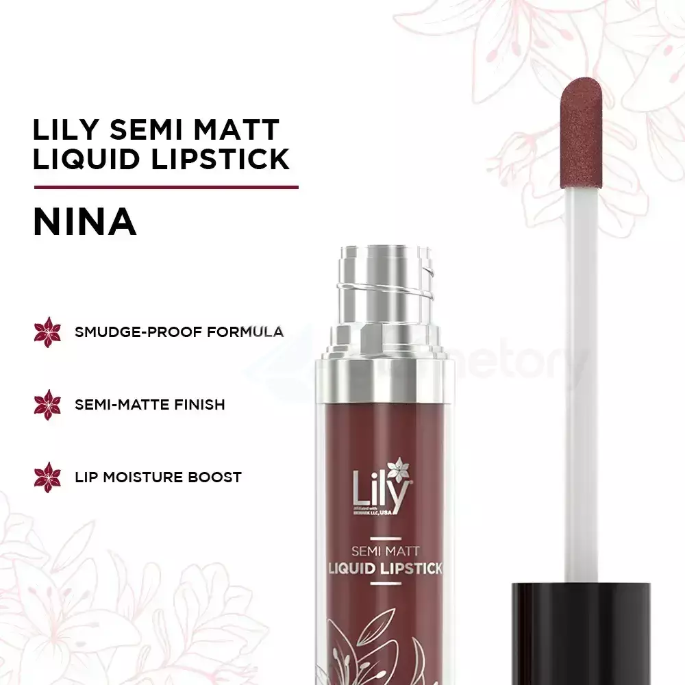 Lily Semi Matt Liquid Lipstick 104-Nina thumbnail 3