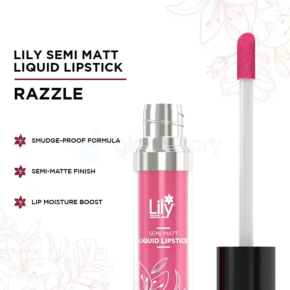 Lily Semi Matt Liquid Lipstick 110-Razzle thumbnail 3