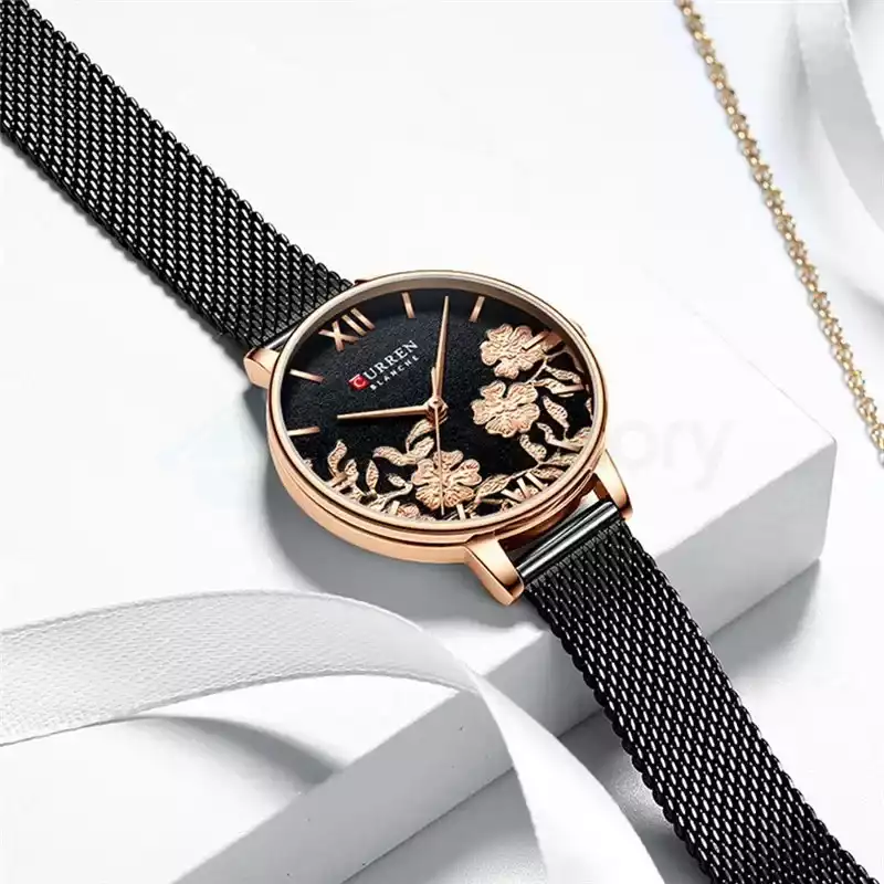 Curren Women's Watch With Chain Strap 9065-Black thumbnail 3
