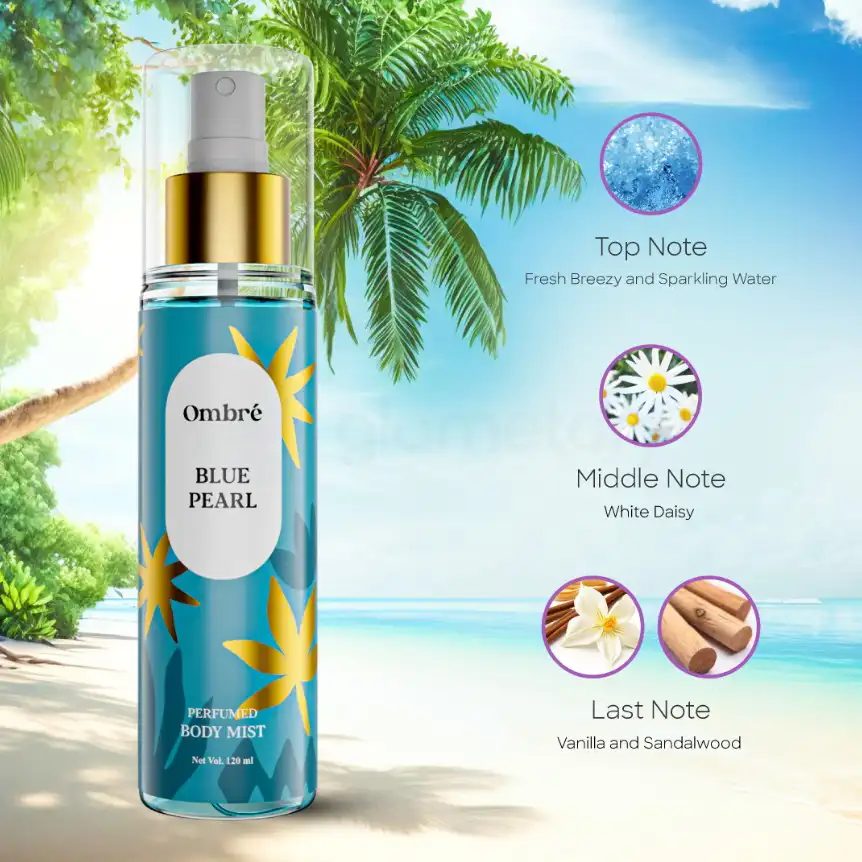 Ombre Perfumed Body Mist Blue Pearl for Women-120ml thumbnail 5