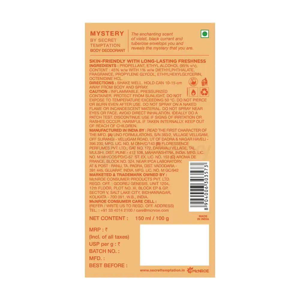 Secret Temptation Mystery Body Spray For Women-150ml thumbnail 3
