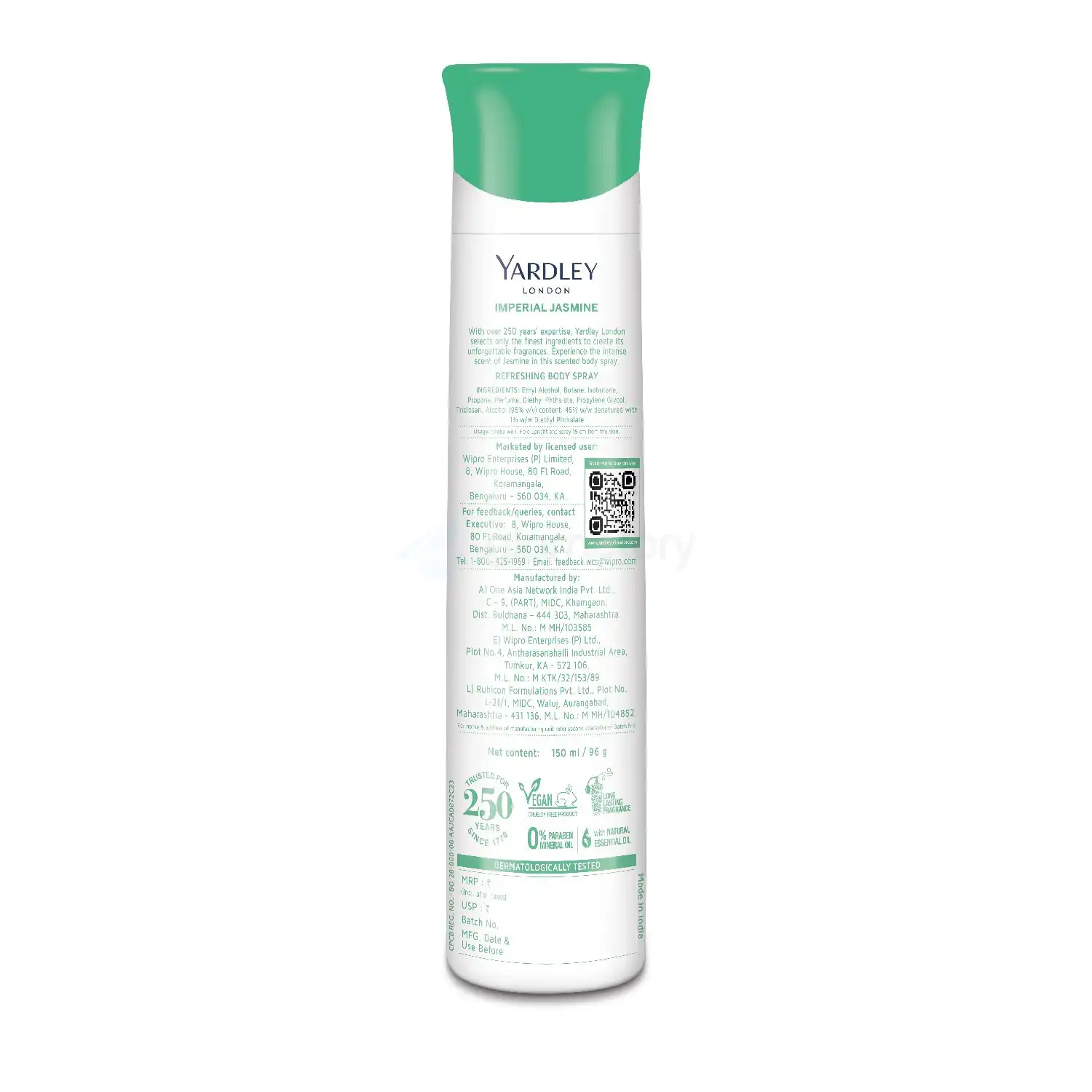 Yardley London Imperial Jasmine Body Spray-150ml thumbnail 3