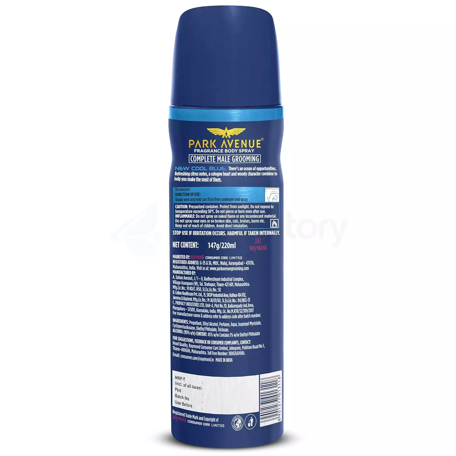 Park Avenue Cool Blue Fragrance Body Spray For Men-150ml