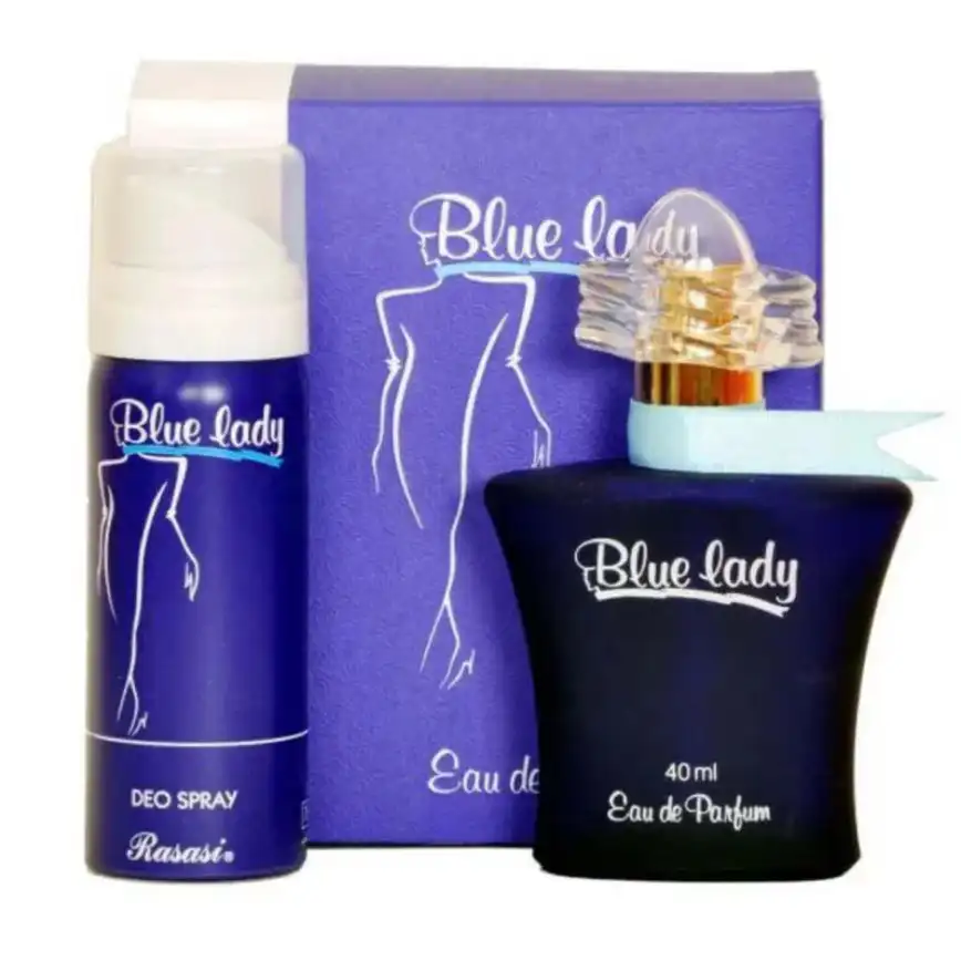Rasasi Blue Lady EDP 40ml + 30ml Deo Spray-1 Set Box