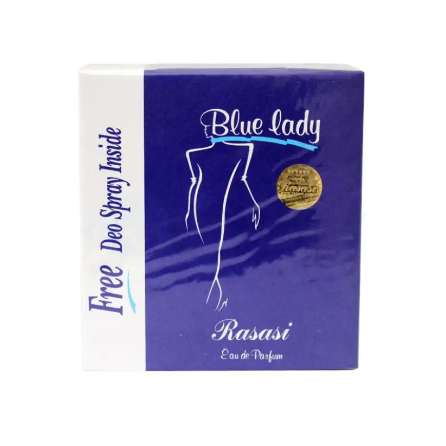 Rasasi Blue Lady EDP 40ml + 30ml Deo Spray-1 Set Box