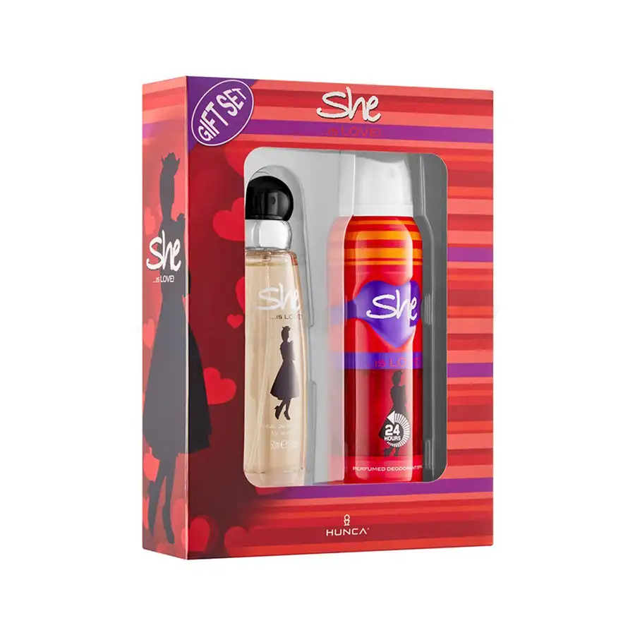 She Is Love Perfume-50ml & Body Spray-150ml Gift Set