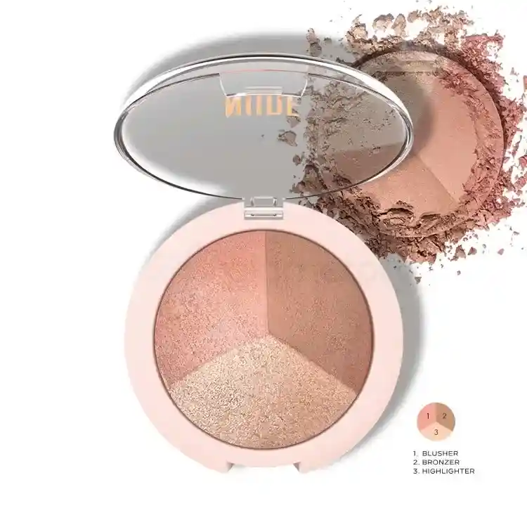 Golden Rose Nude Look Baked Trio Face Powder-9.5g thumbnail 3