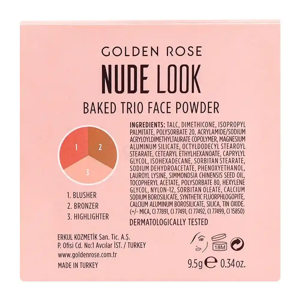 Golden Rose Nude Look Baked Trio Face Powder-9.5g thumbnail 8