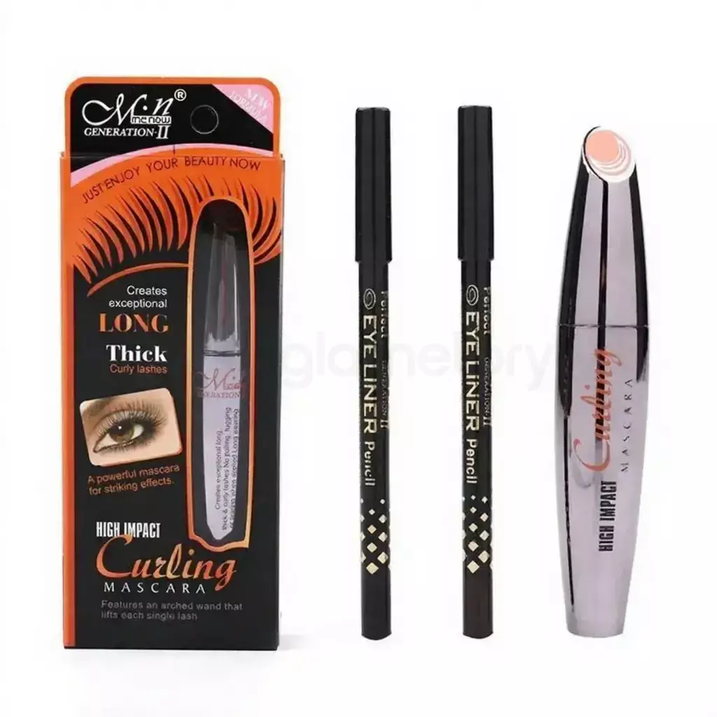 Menow High Impact Curling Mascara with Eyeliner Pencil 2pcs thumbnail 4