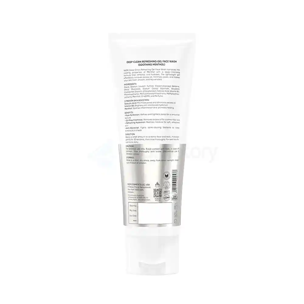 NIOR Deep Clean Gel Face Wash Soothing Menthol-100ml