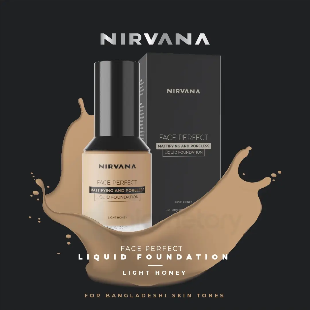 Nirvana Mattifying & Poreless Liquid Foundation Light Honey-30ml thumbnail 3