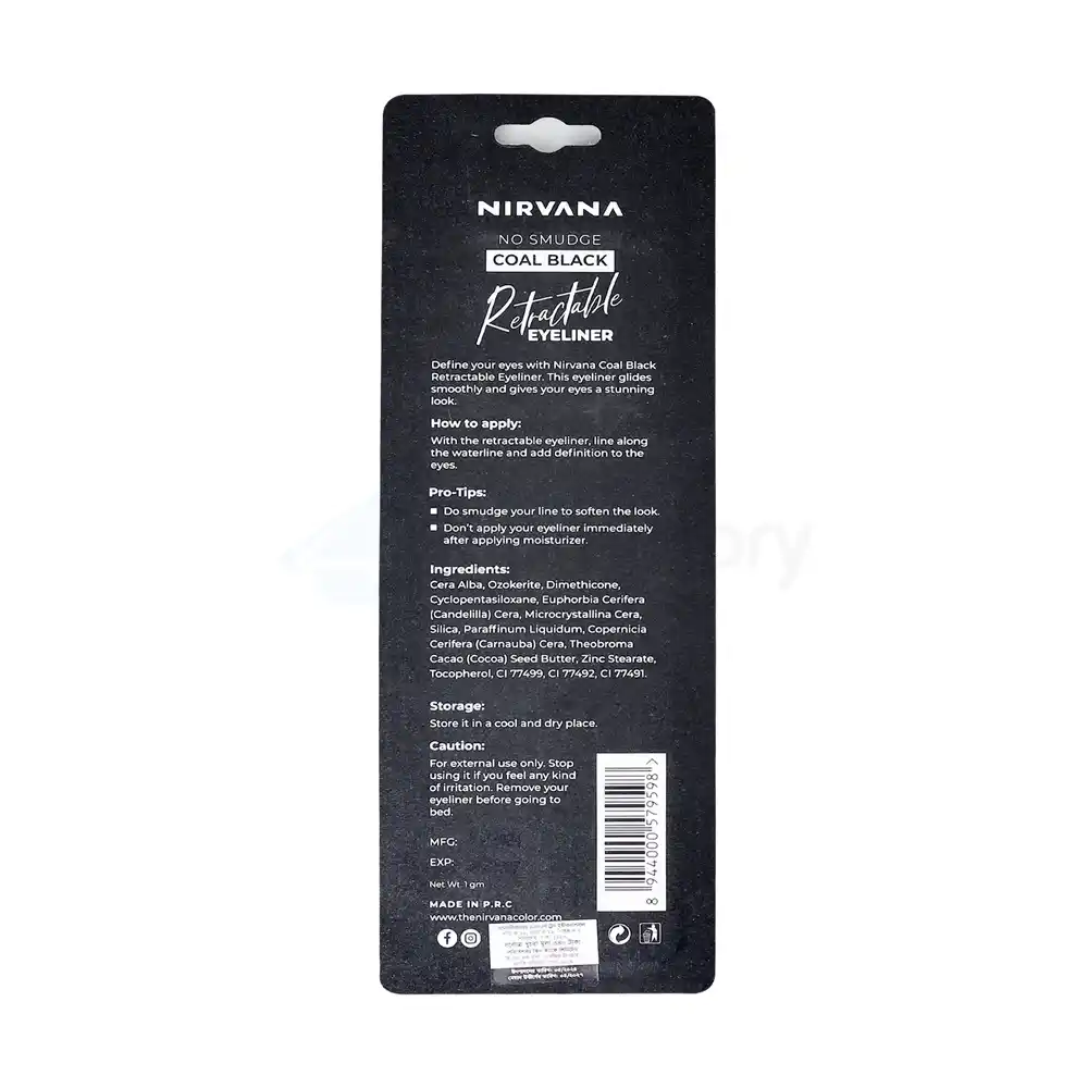 Nirvana No Smudge Retractable Eyeliner Coal Black thumbnail 5