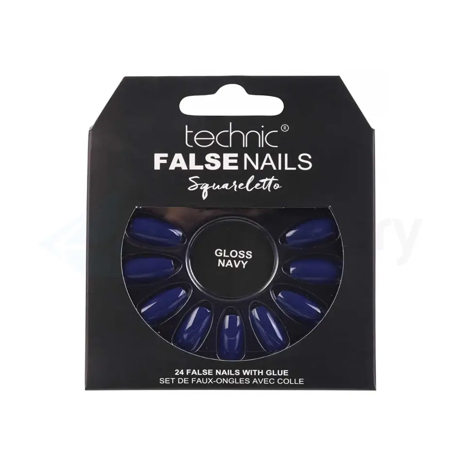 Technic False Nails Squareletto-Gloss Navy