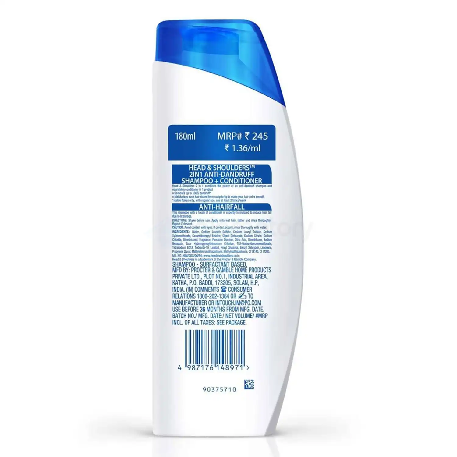 Head & Shoulders 2 In 1  Anti-Hairfall Shampoo+Conditioner-180ml
