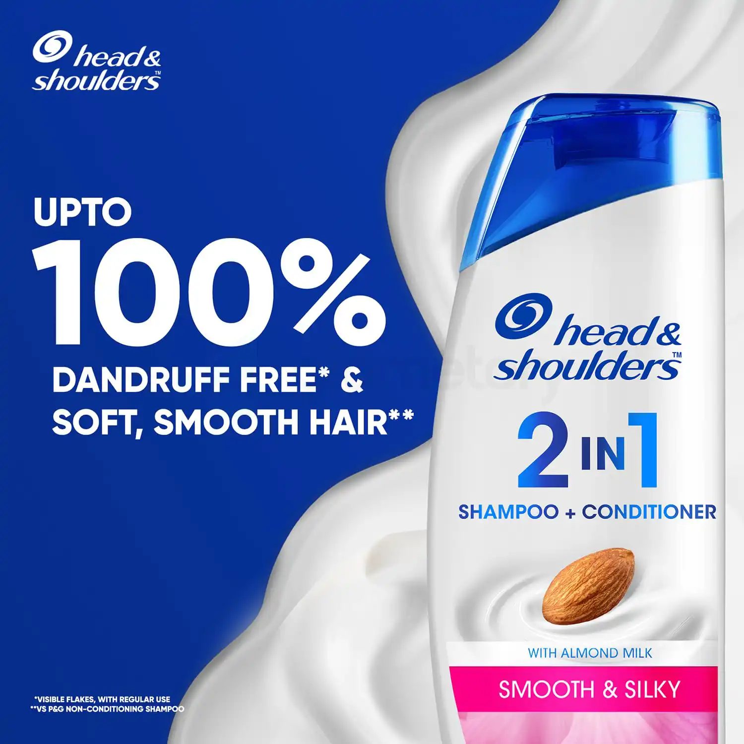 Head & Shoulders 2 In 1 Anti Dandruff Shampoo+Conditioner Smooth & Silky-370ml thumbnail 3
