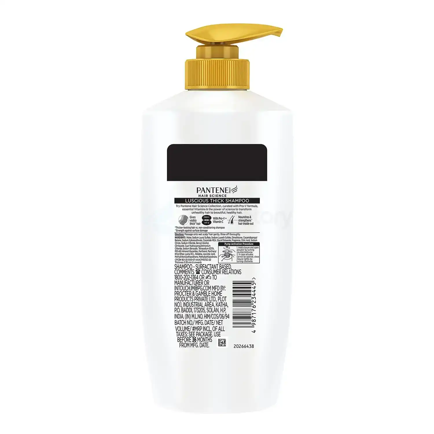 Pantene Hair Science Luscious Thick Shampoo-650ml