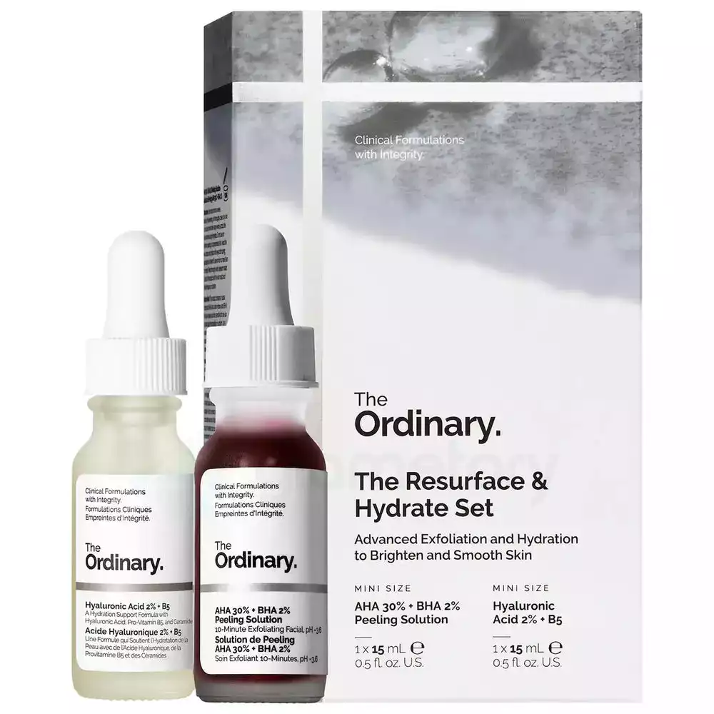 The Ordinary The Resurface & Hydrate Set AHA 30% + BHA 2% & Hyaluronic Acid 2% + B5