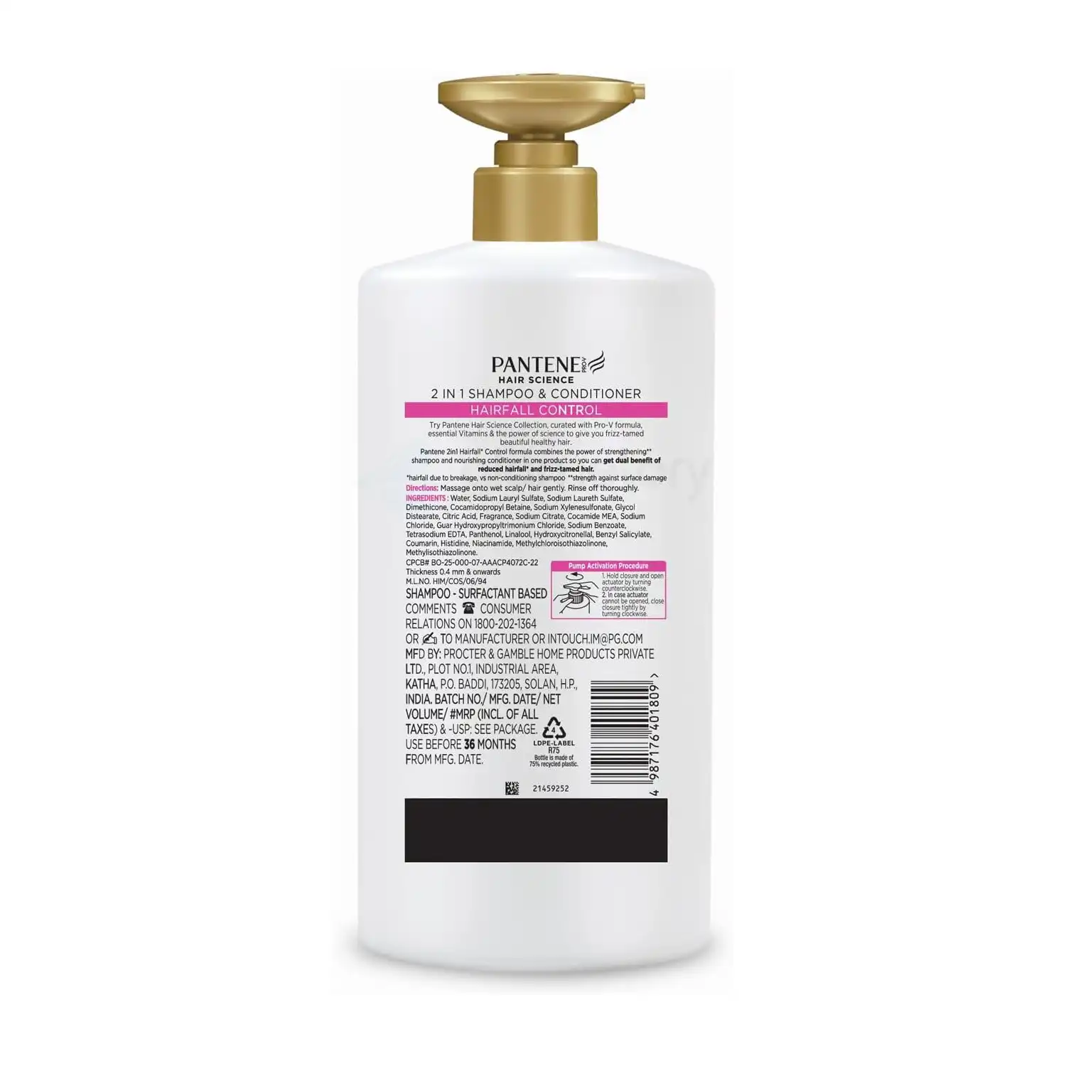 Pantene Hairfall Control 2 In 1 Shampoo+Conditioner-650ml