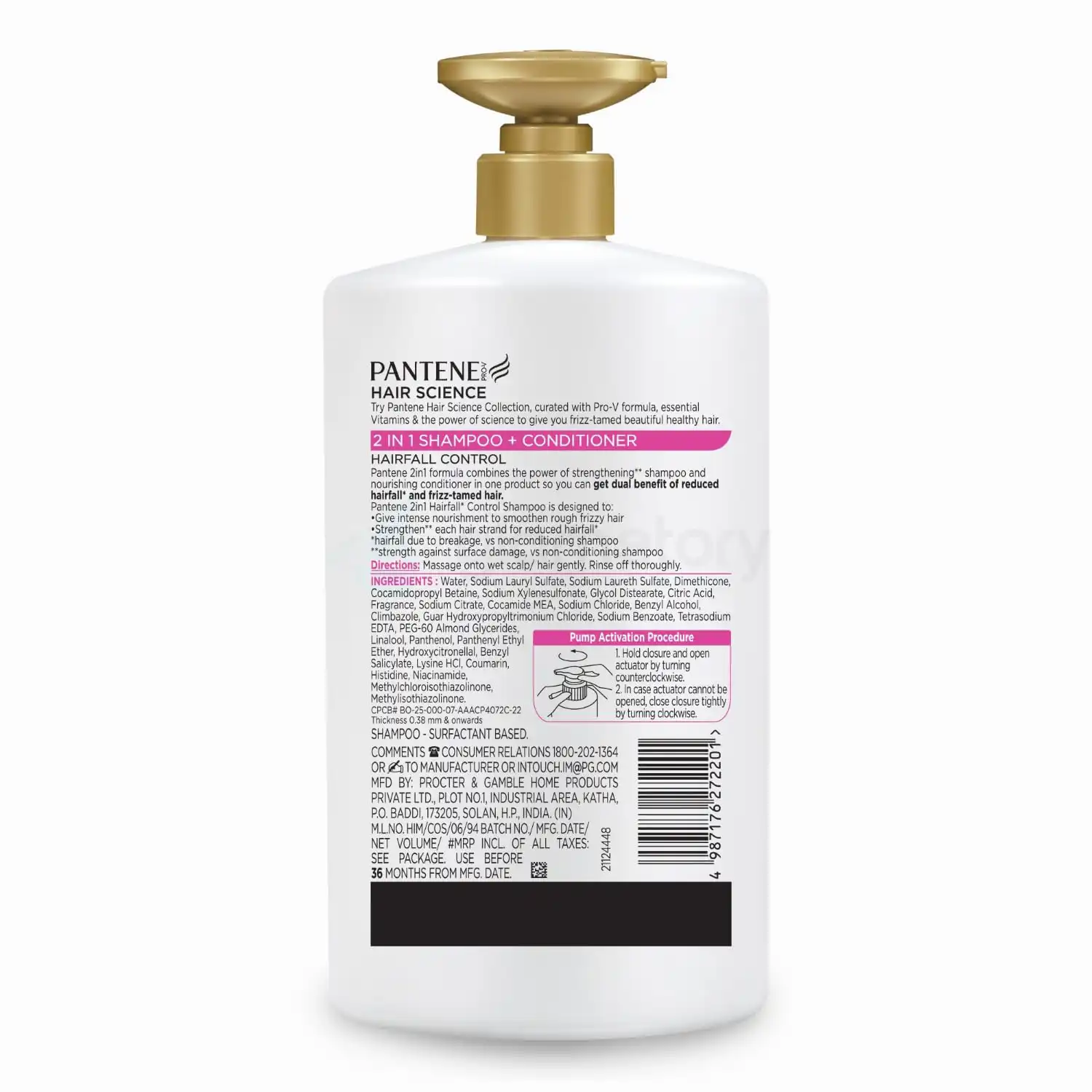 Pantene Hairfall Control 2 In 1 Shampoo+Conditioner-1L