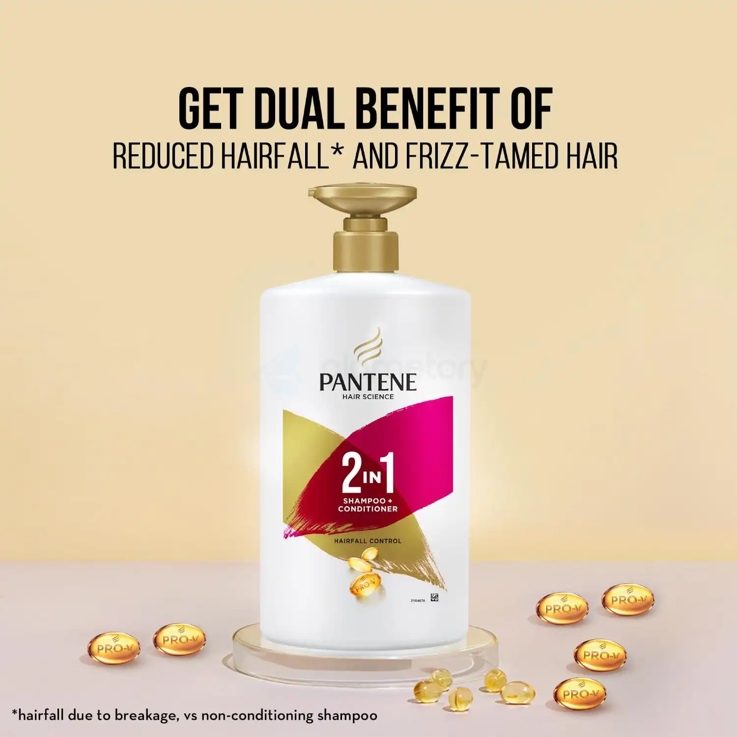 Pantene Hairfall Control 2 In 1 Shampoo+Conditioner-1L thumbnail 4