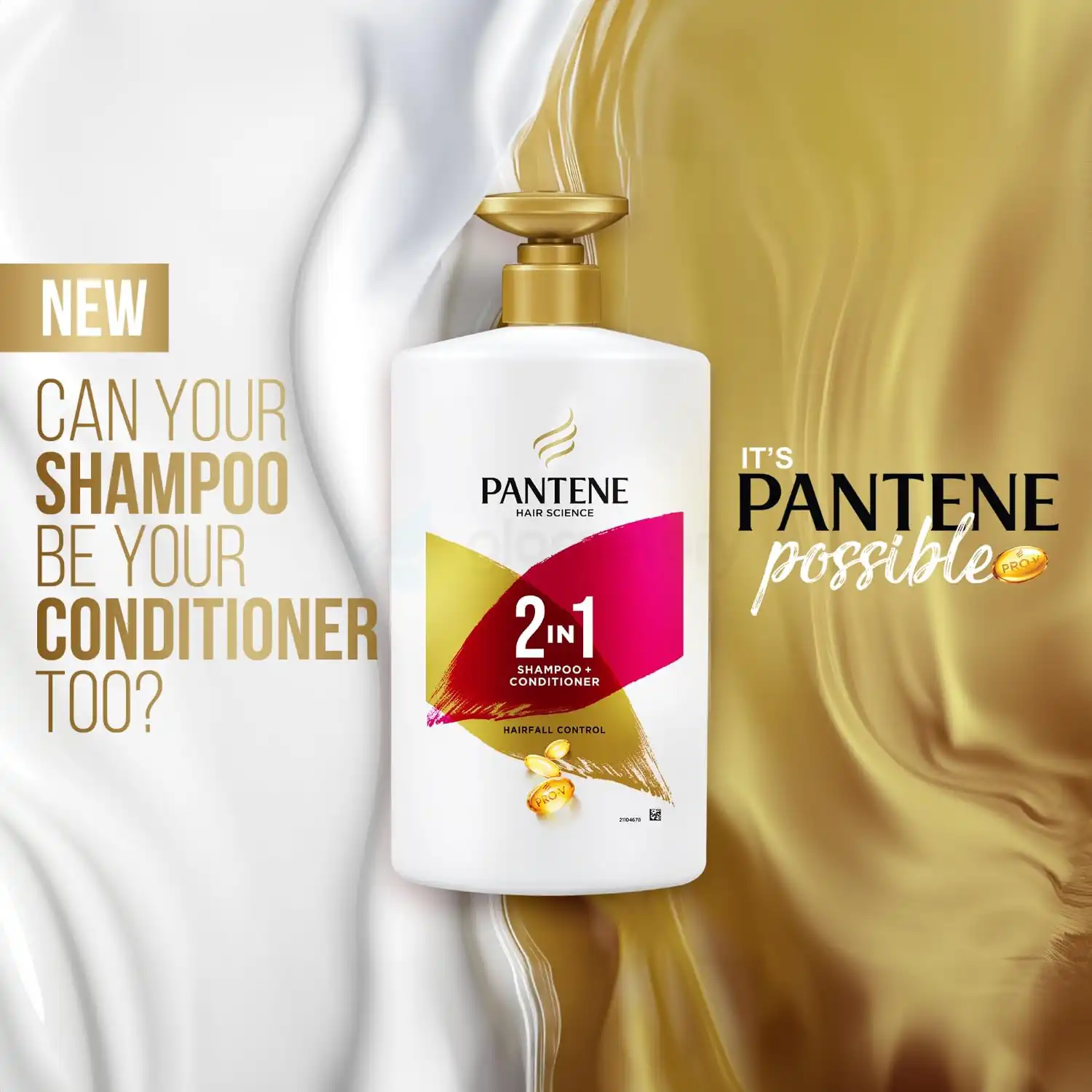 Pantene Hairfall Control 2 In 1 Shampoo+Conditioner-1L thumbnail 5