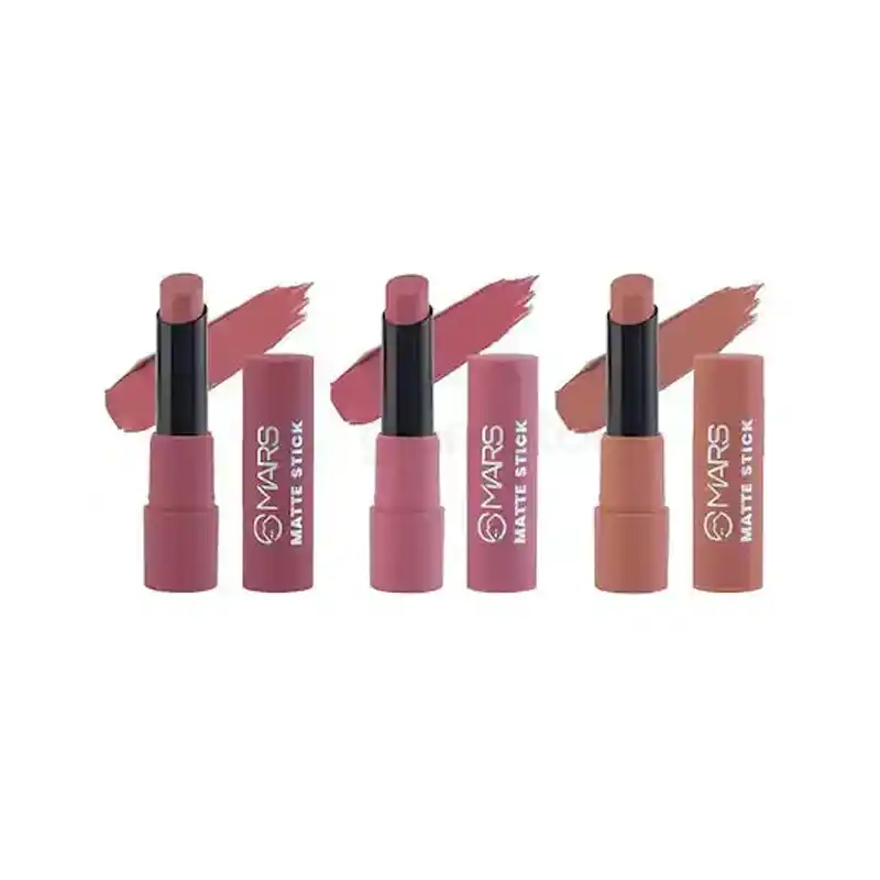 MARS 3 Matte Box Lipsticks Set-02 Peaches & Nudes thumbnail 3