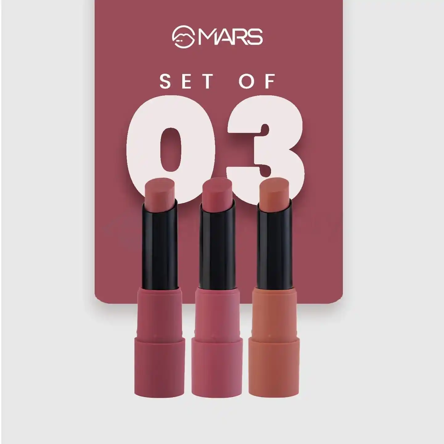 MARS 3 Matte Box Lipsticks Set-02 Peaches & Nudes thumbnail 5