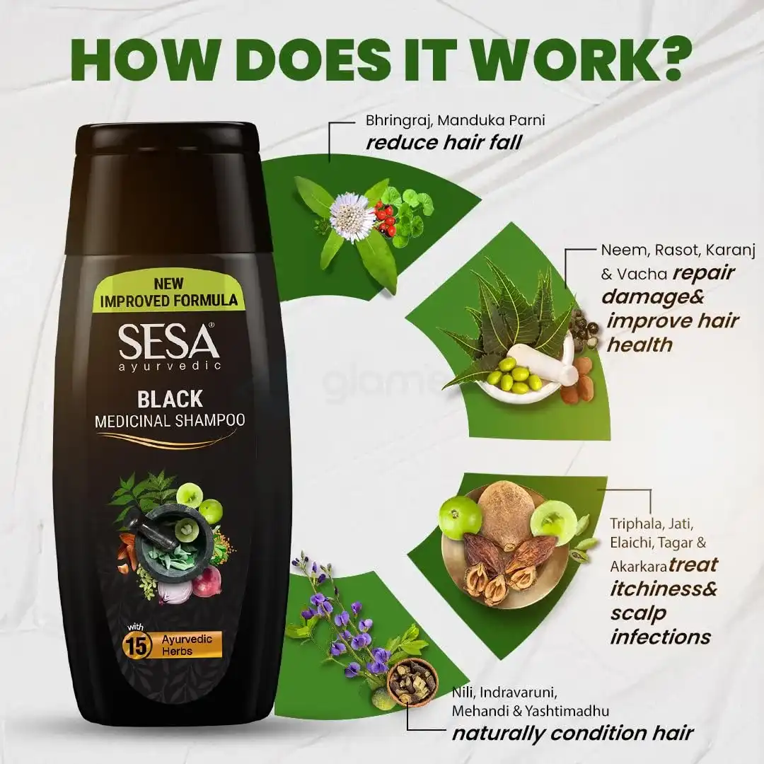 Sesa Black Silk & Shine Herbal Shampoo-350ml thumbnail 8