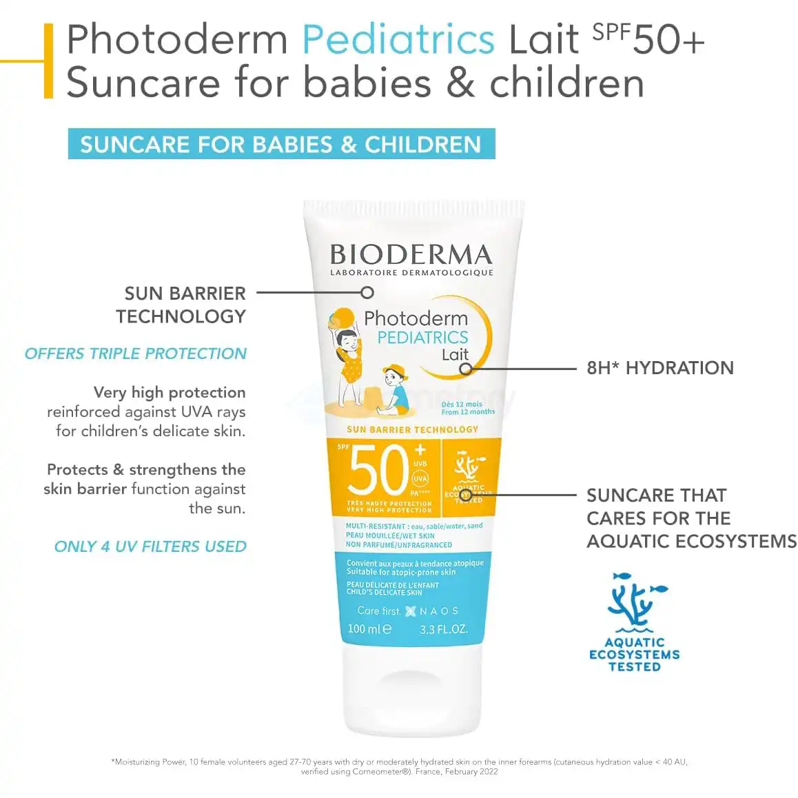 Bioderma Photoderm Pediatrics Lait SPF50+ UVB-200ml thumbnail 3